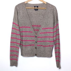 American Eagle | Striped Deep V Neck Cardigan